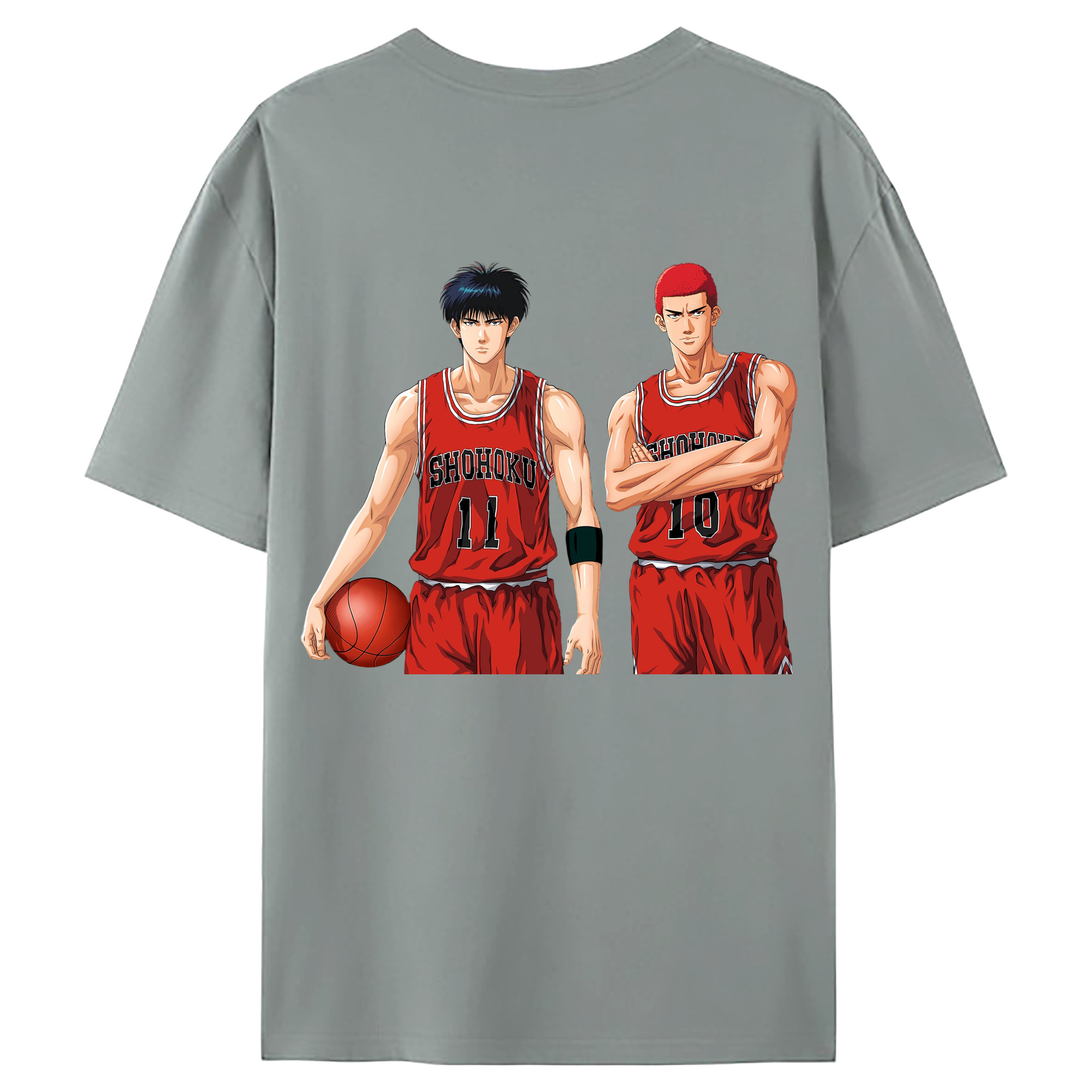 （画像用） SLAM DUNK／スラムダンク 綿100％ メンズ半袖Tシャツ（バックプリント） 通気性